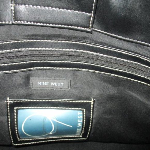 *Nine West Black Canvas Roomy Signature Charm Tote - Picture 10 of 11